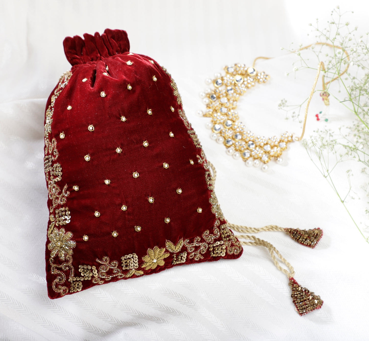 Majestic Maroon Potli